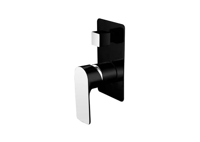SLWD1-BC-Sleek-Wall-Mixer-With-Diverter-Black-Chrome