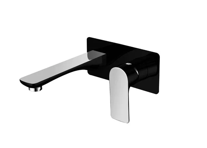 SLWS1-BC-Sleek-Wall-Mixer-With-Outlet-Black-Chrome